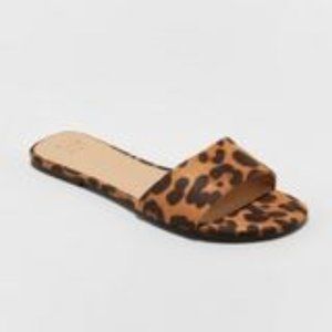 Women's Kaylor Microsuede Slide Sandals - A New Day™ Brown